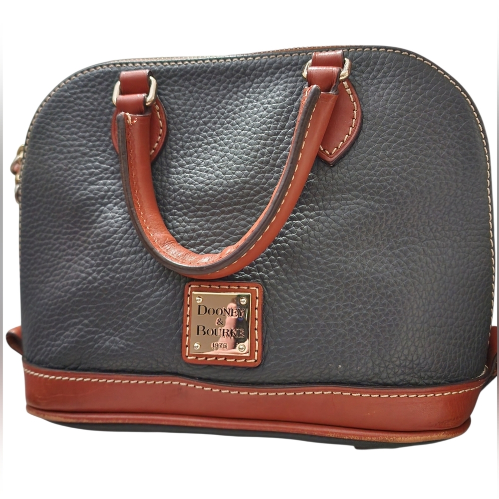 Dooney & Bourke Pebble Grain Zip Zip Satchel in Dark Grey